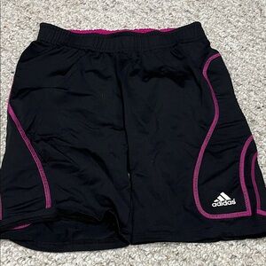 Girls addidas slidingShorts Black with Pink Trim